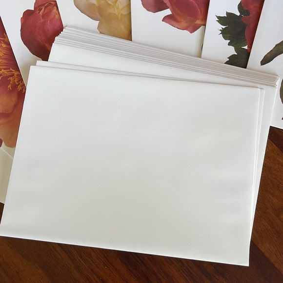 RARE MARTHA STEWART LIVING SET OF 14 PEONY CARDS AND ENVELOPES - BEAUTIFUL! - Picture 6 of 12